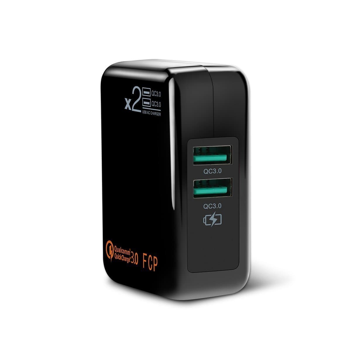 [QC3.0=2USB]Dual Quick Charge3.0 USB Wall Charger Adapter Charging Block Plug,30WTravel QC2.0 SmartPorts+Foldable Plug for SamsungS9S8 Note8,iPhoneX/8iPad LGNexusHTC&More