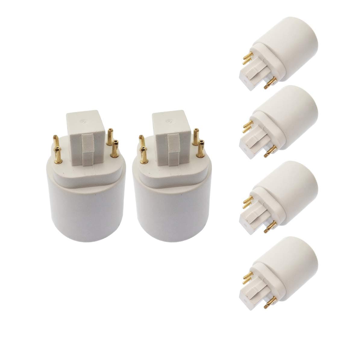 [Need Bypass Ballast]GX24Q-3 to E26/E27 CFL Bulb Socket Adapter 6pcs E-Simpo® 4-Pin GX24Q G24Q Standard Medium Bulb Holder Base Converter