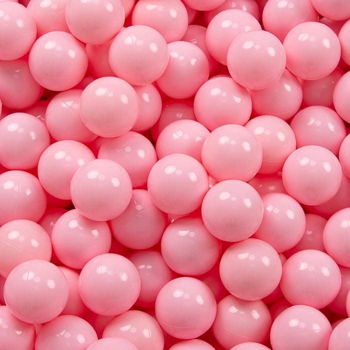 PUMPKINS Bright Light Pink Ocean Fun Balls - 100 Pcs Soft Plastic Balls for Kids - Ideal for Tent, Swim Pit, Pool & Bathtub - 7cm