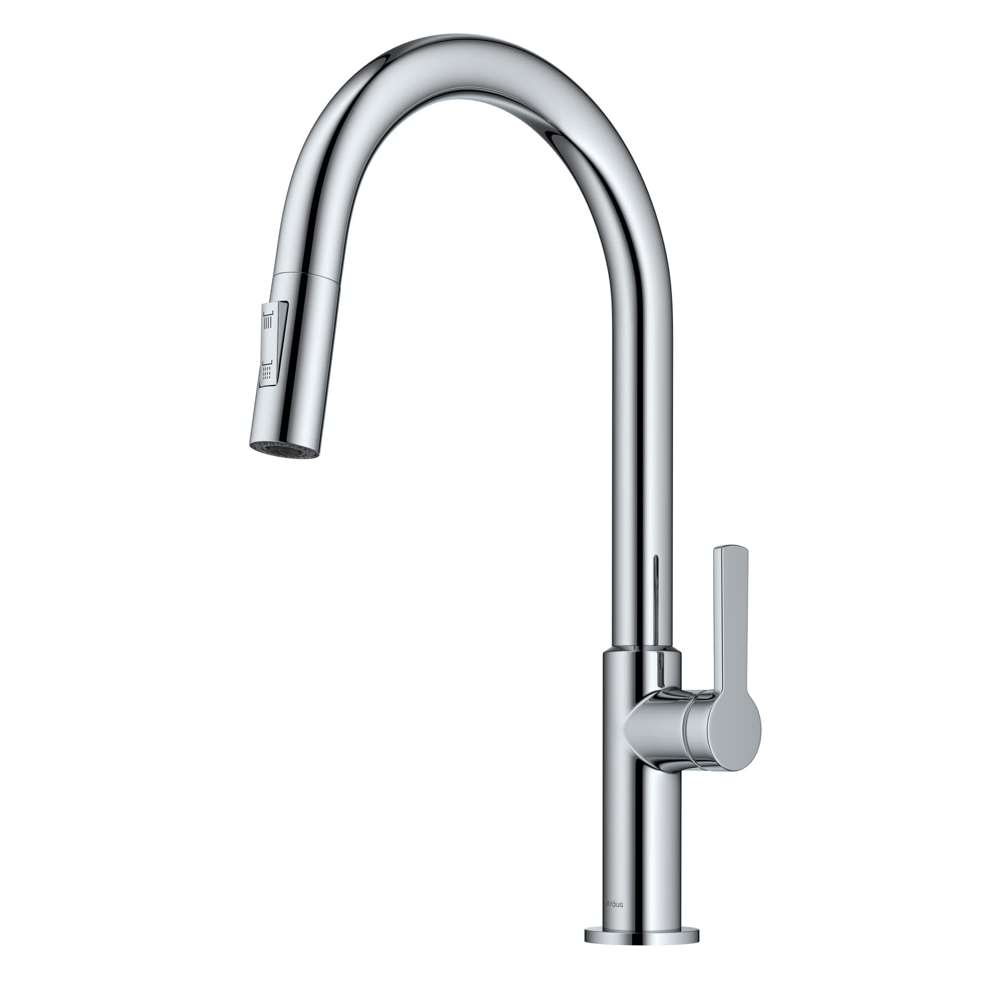 KRAUS Oletto Single Handle Pull Down Kitchen Faucet in Chrome, KPF-2820CH