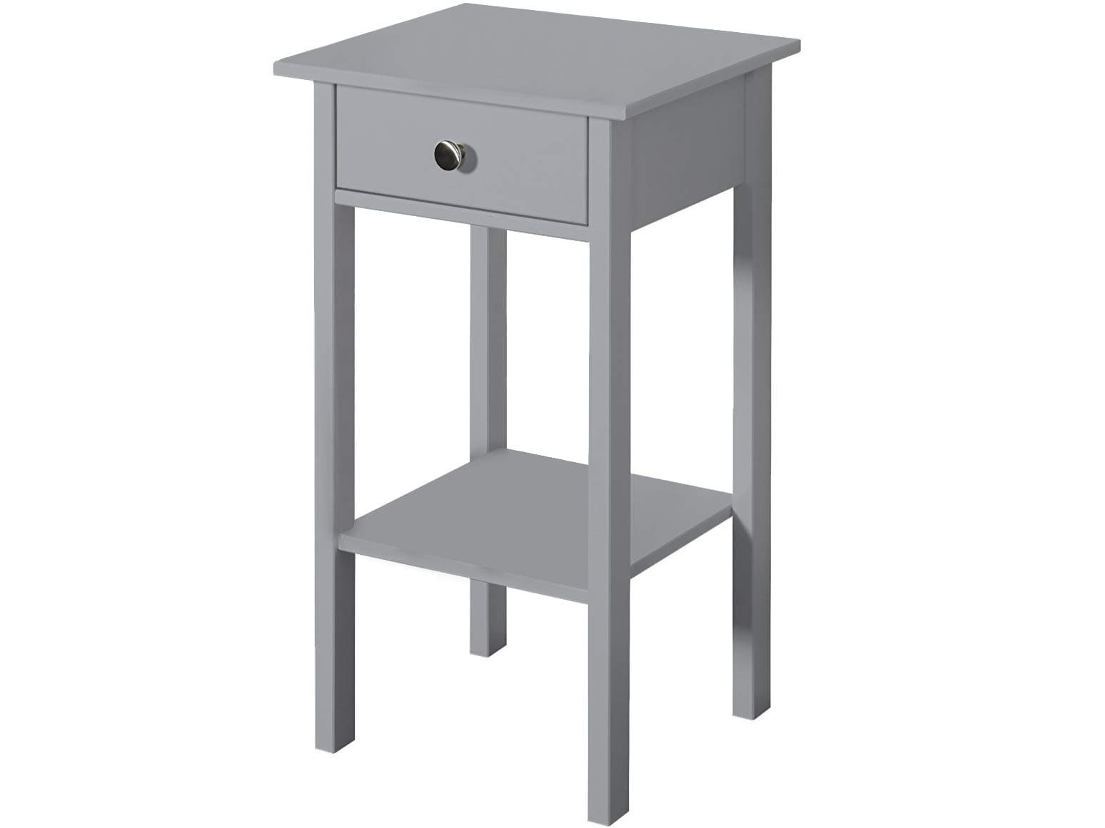 Bedside Table With 1 Drawer Bedstand Nightstand Table Locker Bedroom Furniture - MDF Wood, Grey