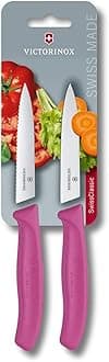 Victorinox 67796L5B Paring Knife, Pointed Tip, Serrated, Pink (Pack of 10)