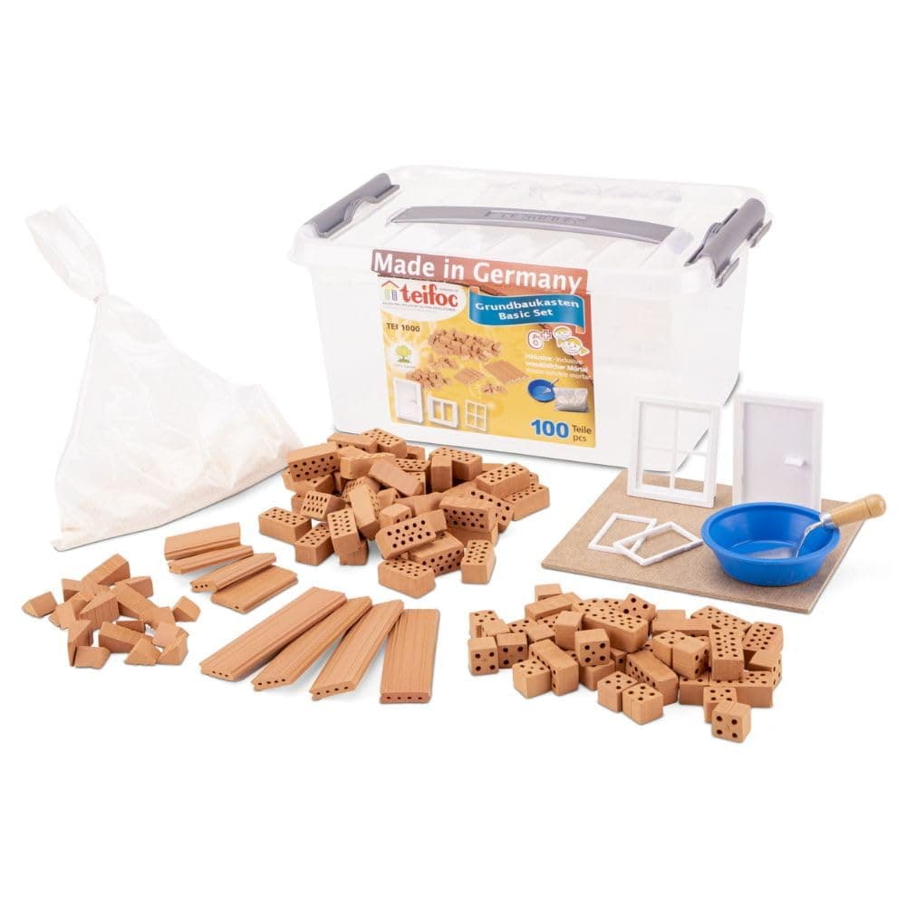 Teifoc 1000 - Basic starter set - Build with real Bricks & Cement, for 6 Months To 18 Years