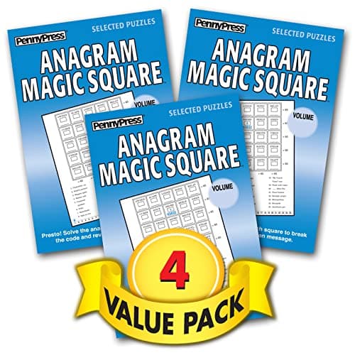 Anagram Magic Square Puzzle Book for Adults – 4 Pack [Paperback] Penny Press/Dell Magazines
