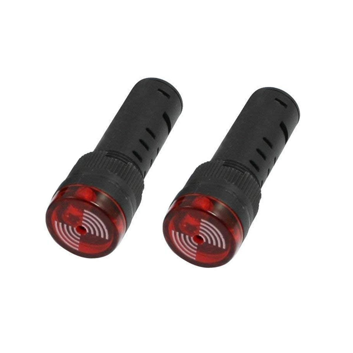 AC 12V Signal Light Red LED Indicator Flashing Buzzer 2 Pcs