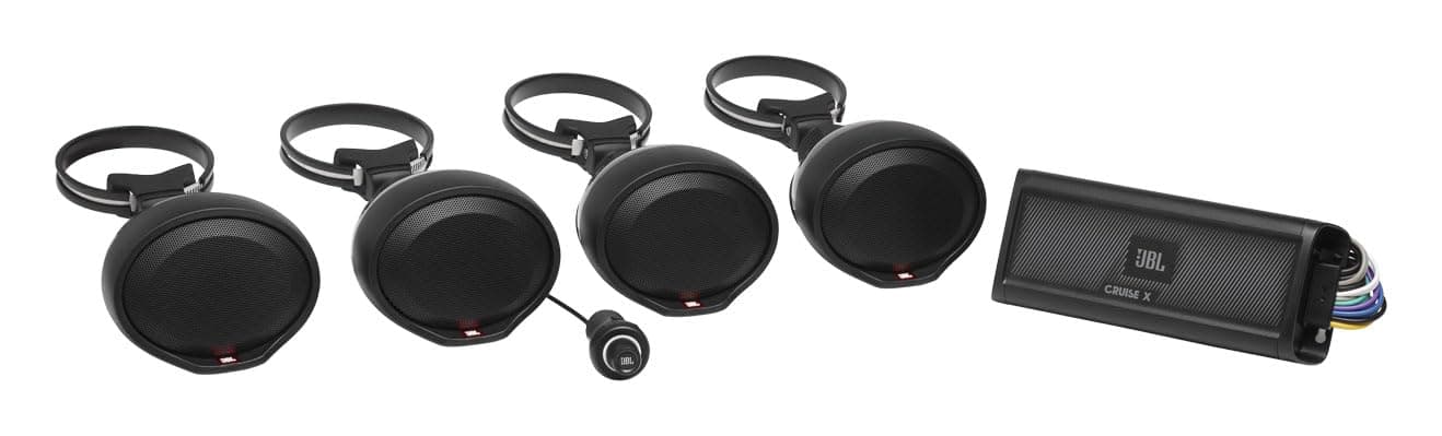 JBL - 4 Channel Plug and Play Bluetooth amp and 4 speakers