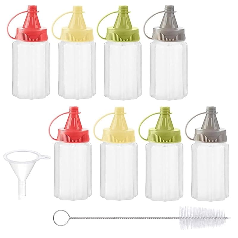 8 Pcs Mini Squeeze Bottles 1 OZ Ketchup Condiment Bottle Mini Sauce Bottle Honey Mustard Salad Dressing Sauce Bento Box Container