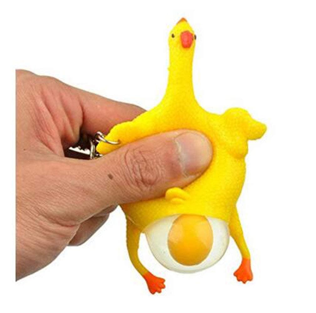 Mini 9cm Chicken and Egg Tool Prop Stress Relief Laying Egg Age 15 Months+