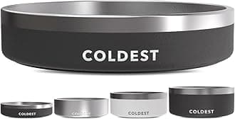 Coldest Dog Bowl - Anti Rust Metal, Non Slip, 3 Layers Insulated Stainless Steel Dog Bowls - Spill Proof & Heavy Duty - Water Bowl for Dogs, Cats & Pets, Dish Washer Safe (21 oz, Stealth Black)