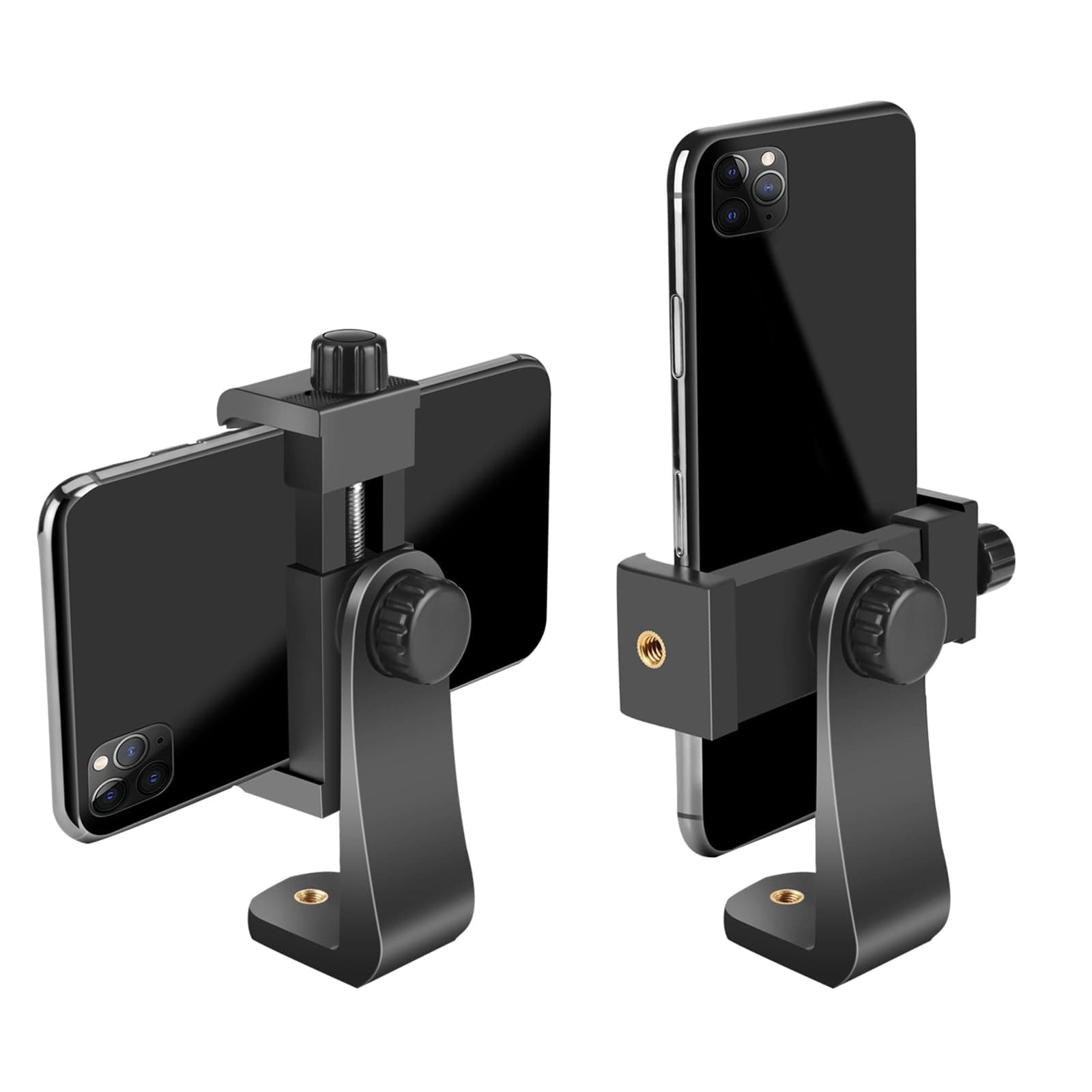 Smartphone Holder/Vertical and Horizontal Tripod Mount Adapter Rotatable Bracket with 1/4 Inch Screw/Adjustable Clip for iPhone, Android Cell Phone, Selfie Stick, Camera Stand