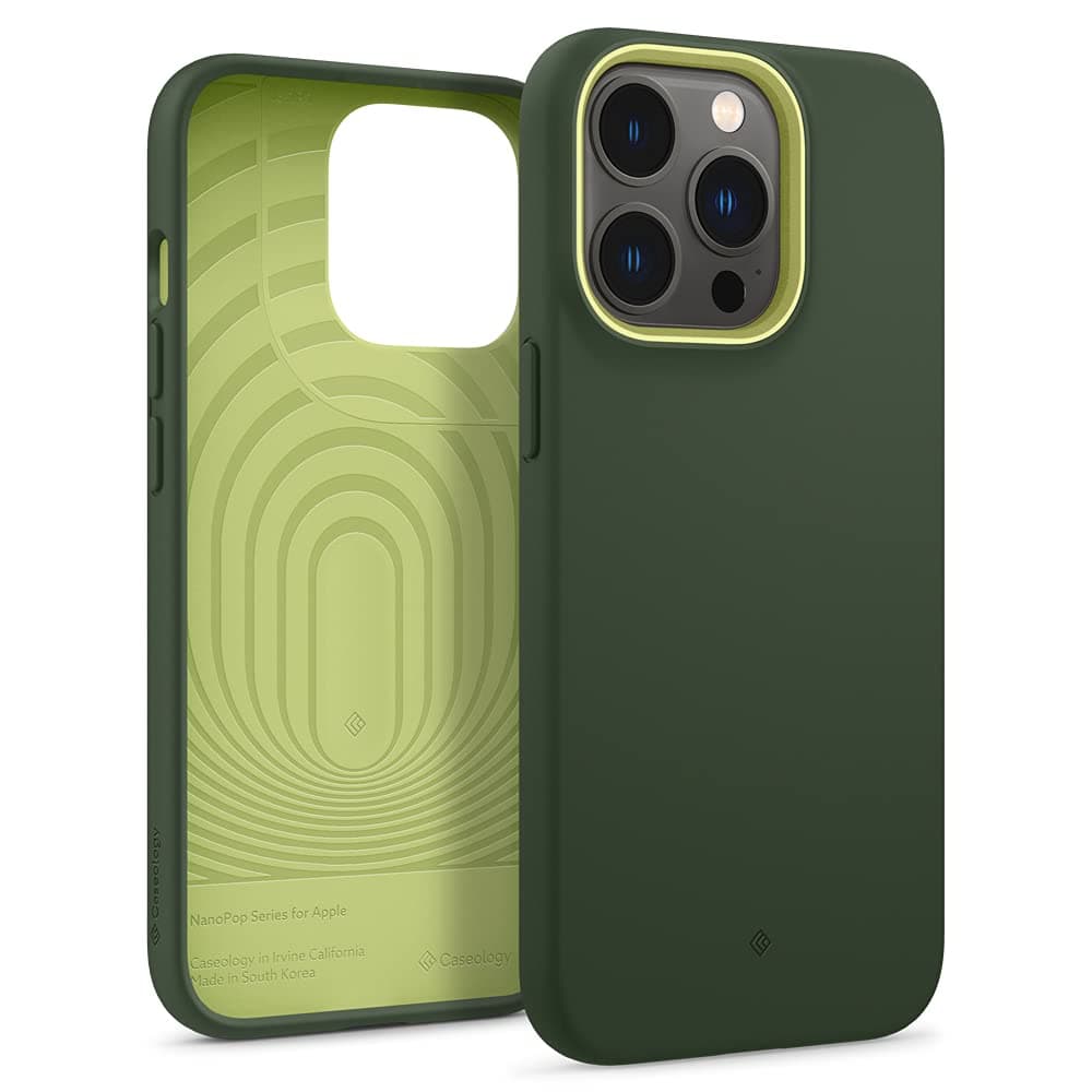 Caseology Nano Pop Silicone Case Compatible with iPhone 13 Pro Case (2021) - Avo Green