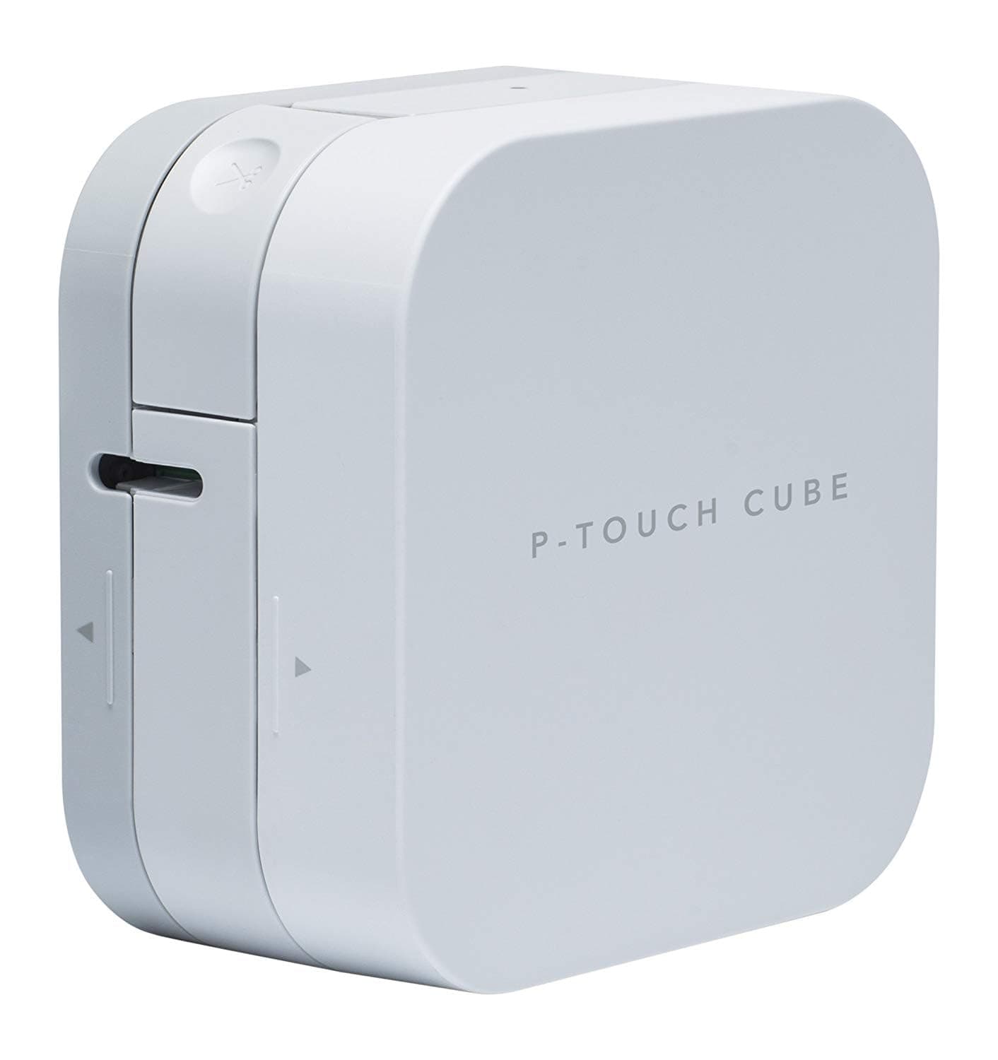 PT-P300BT Label Maker, Bluetooth, P-Touch 'CUBE' Label Printer, Portable, Up to 12mm Labels, Includes 12mm Black on White Tape Cassette