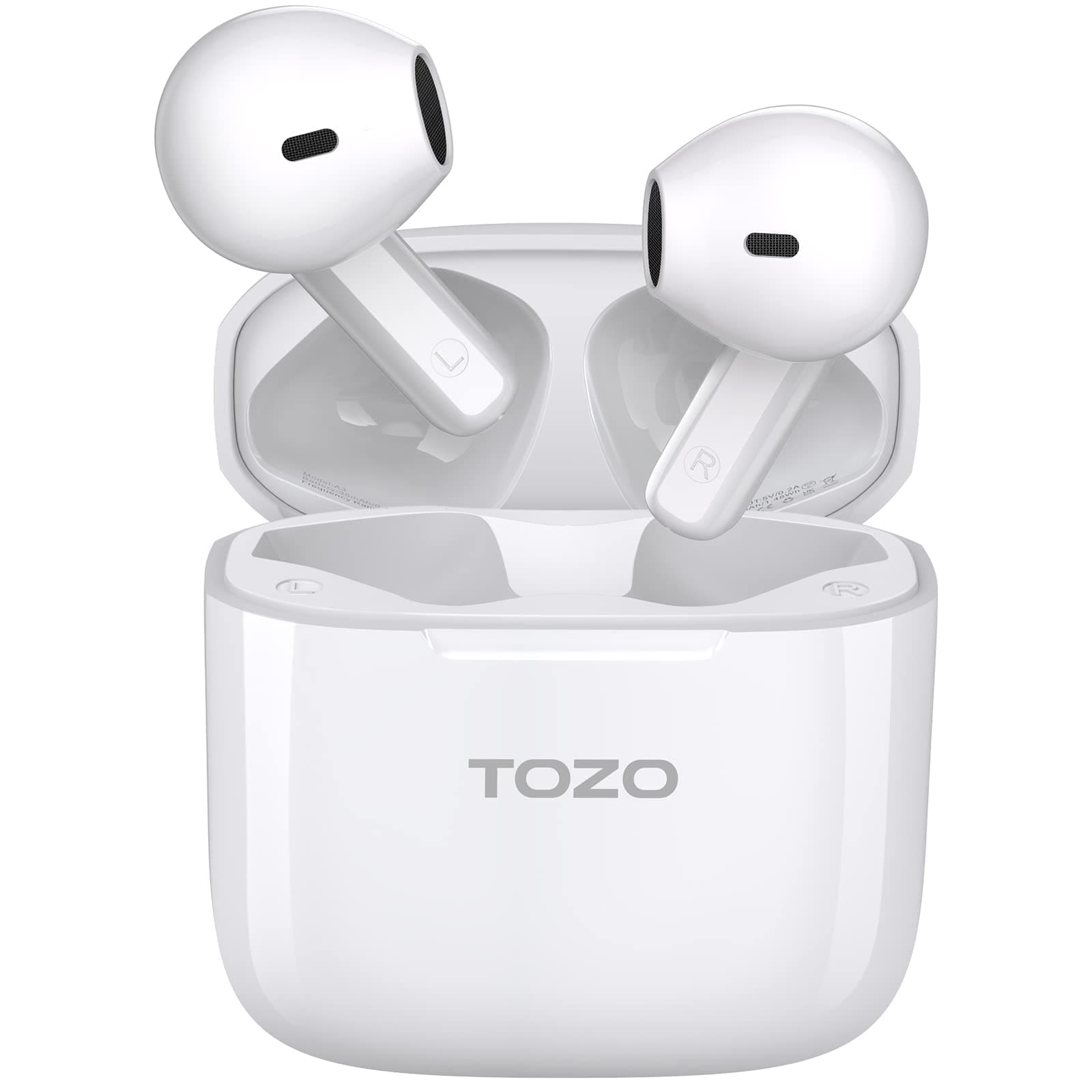 TOZO A3 Upgraded Wireless Earbuds Bluetooth 5.3 Half in-Ear Lightweight Headsets with Digital Call Noise Reduction, Reset Button Hall Detection, Premium Sound with Long Endurance