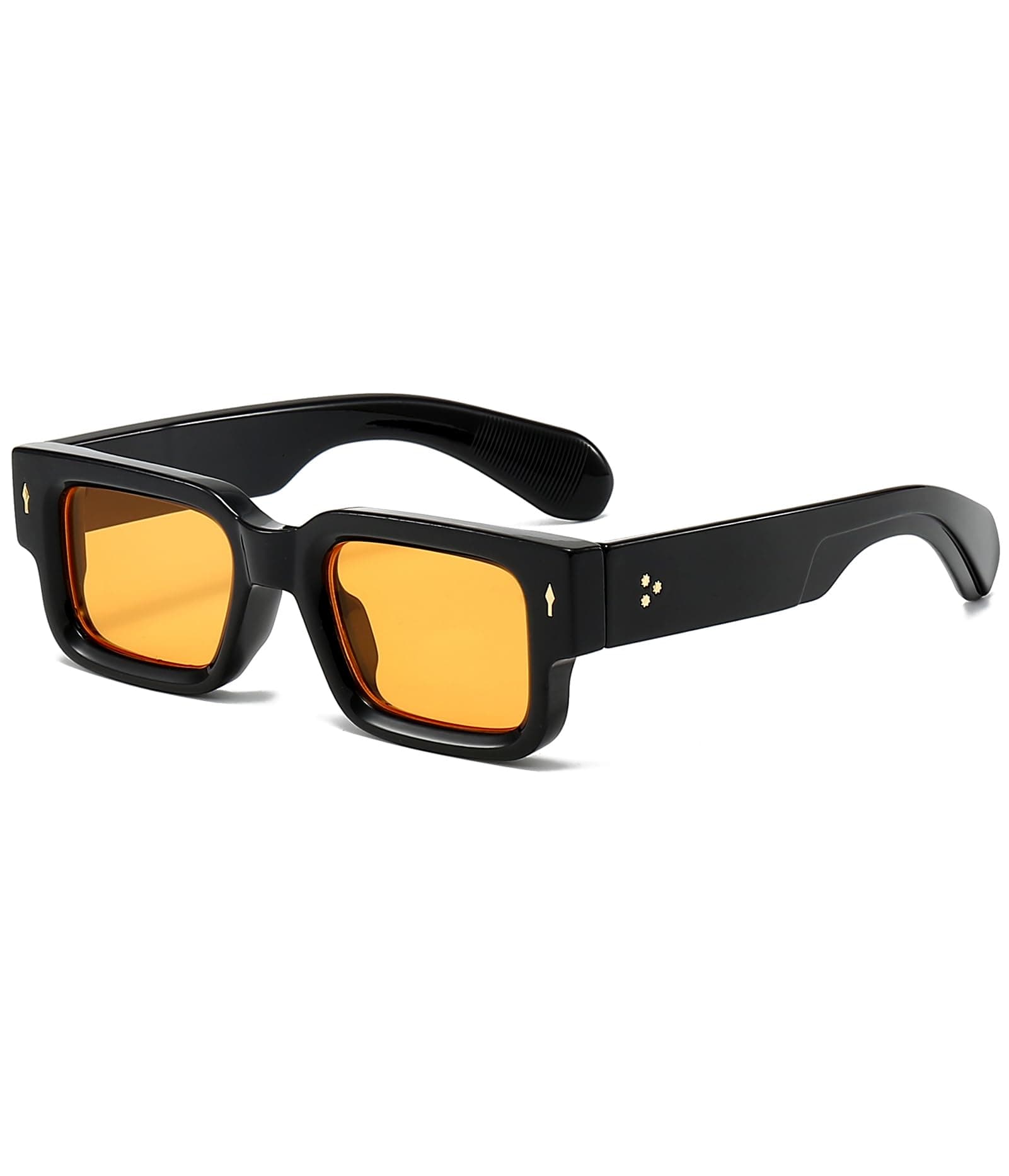 EYLRIM Thick Frame Square Sunglasses for Women Men Chunky Rectangle Sun Glasses Black Shades UV400 Protection