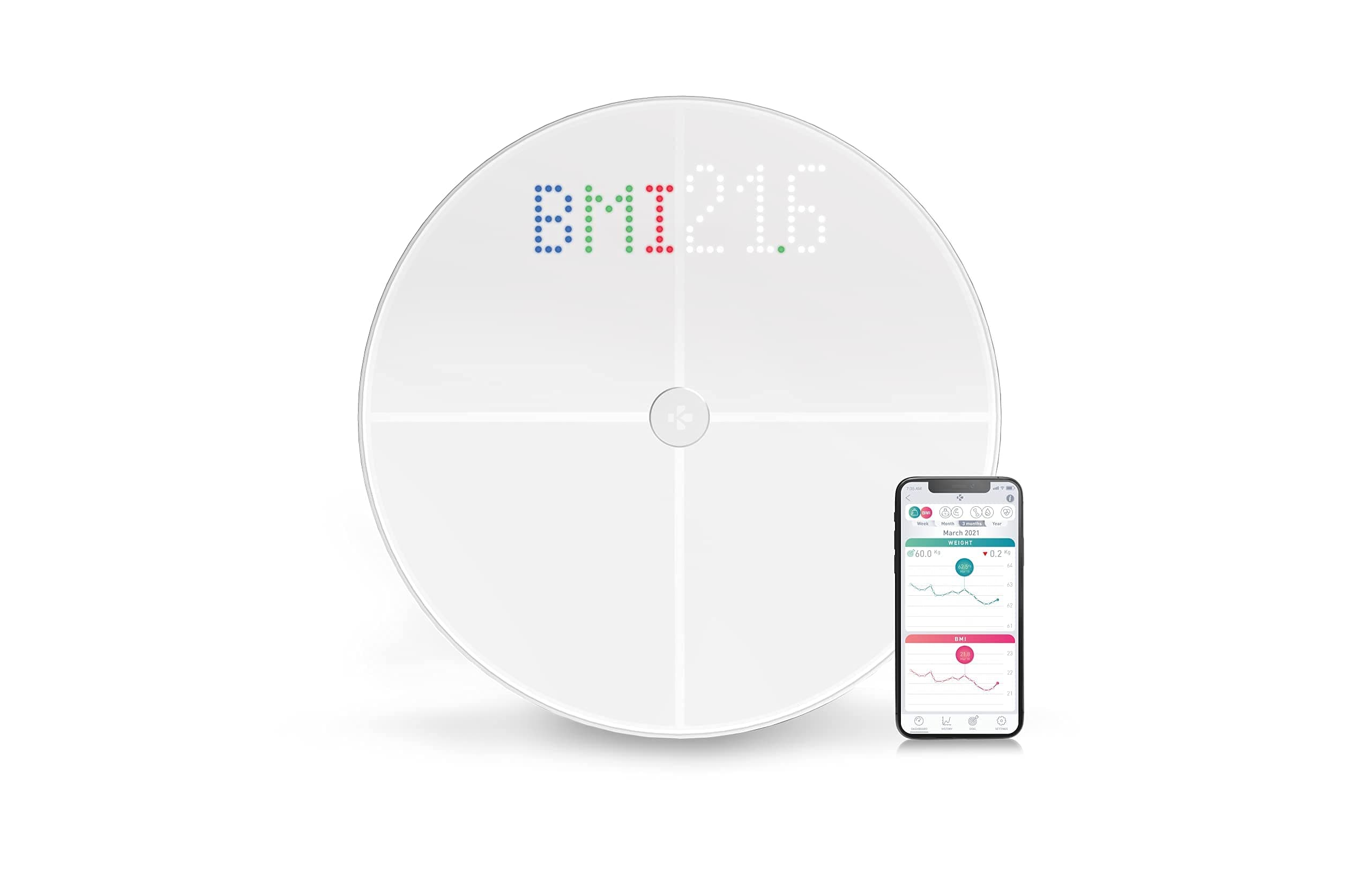 MyKronoz MYSCALE Smart Scale, Wi-Fi, White, Colour Display