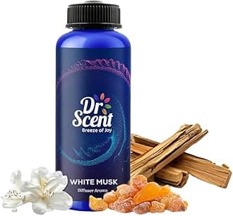 Dr Scent Diffuser Aroma Oil White Musk - Rosey, White Musk, Floral, Spicy, Powdery Notes, Rose damascena Frankincense, Cashmere wood & Sandalwood Fragrance | Made in UK(1000ml)