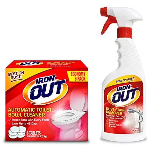 Iron Out Rust Stain Remover Automatic Toilet Bowl Cleaner Tablets and Powerful Gel Spray