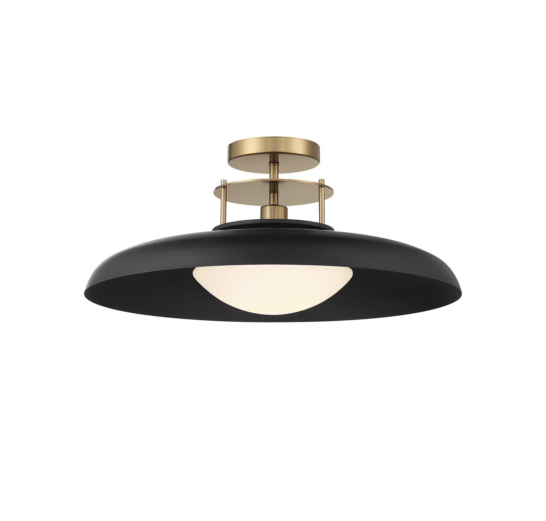 Savoy House6-1685-1-143 Gavin 1-Light Ceiling Light in Matte Black with Warm Brass Accents (20" W x 9" H)