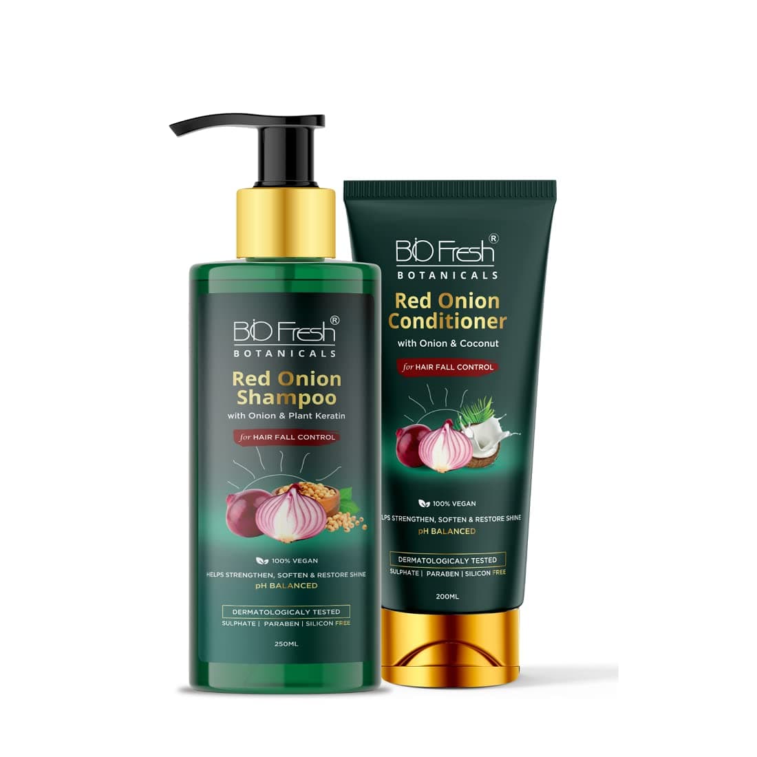 BioFresh Botanicals Red Onion Shampoo & Conditioner Combo For Hair Fall Control & Hair Growth Suitable for all Hair Types (Pack of 2)