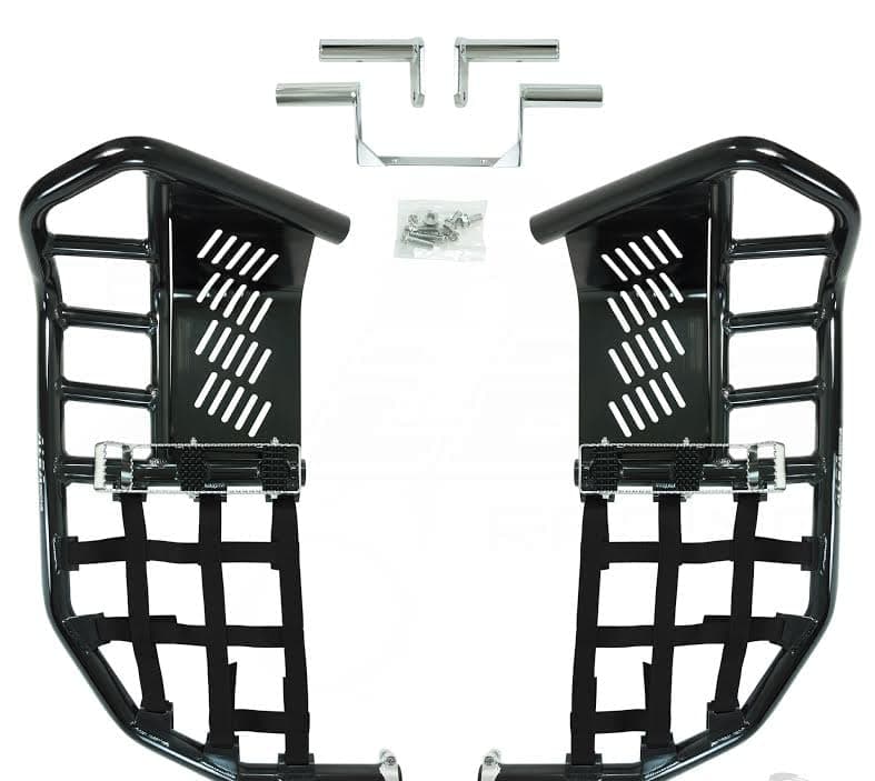 Compatible withYamaha Banshee YFZ 350 (1987-2006) Propeg Nerf Bars Black with Black Net Alba Racing (More Net Color Choices Available)