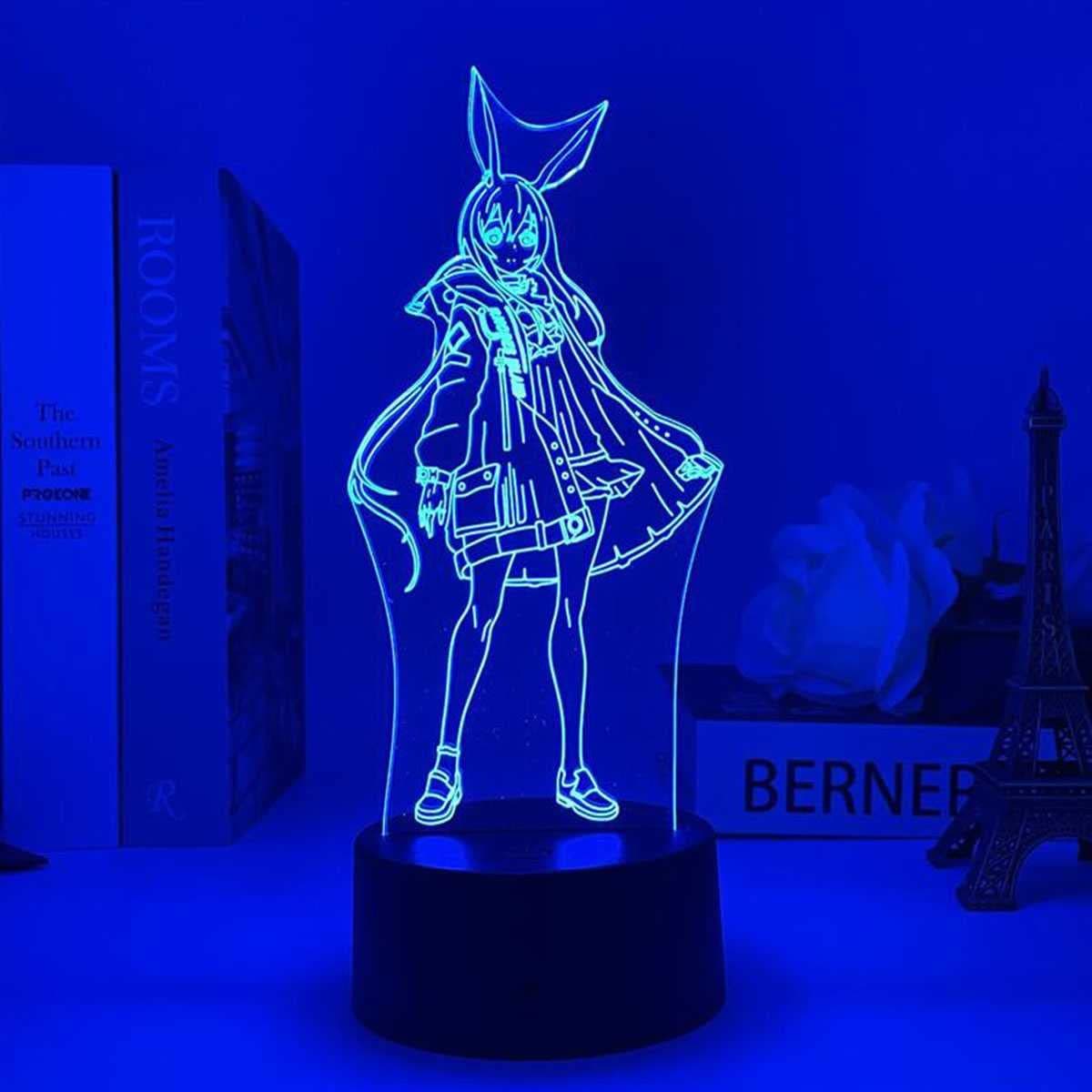 Arknights 3D Illusion LED Night Light,Amiya Night Light 3D lamp for Kid Bedroom Decor Birthday Gift Led Colorful Light