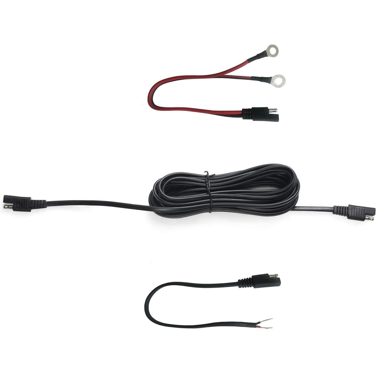 Extension Cable SAE Connectors 16ft with Ring Terminal and Bare Strip Wire Adapter for Quick Connect of Solar Panel Battery Maintainer Charger,Solar Controller and 12volt DC Power System