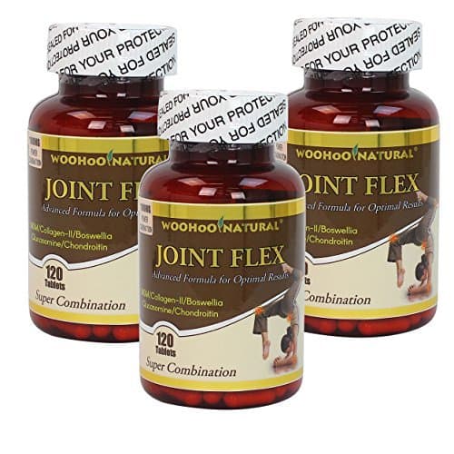 WooHoo Natural Super Strength Joint Flex - Advance Formula for Optimal Result - 120 CT, Glucosamine+Chondroitin+MSM+Collagen II+Boswellia Joint Flex Formula (3) by Woohoo Natural