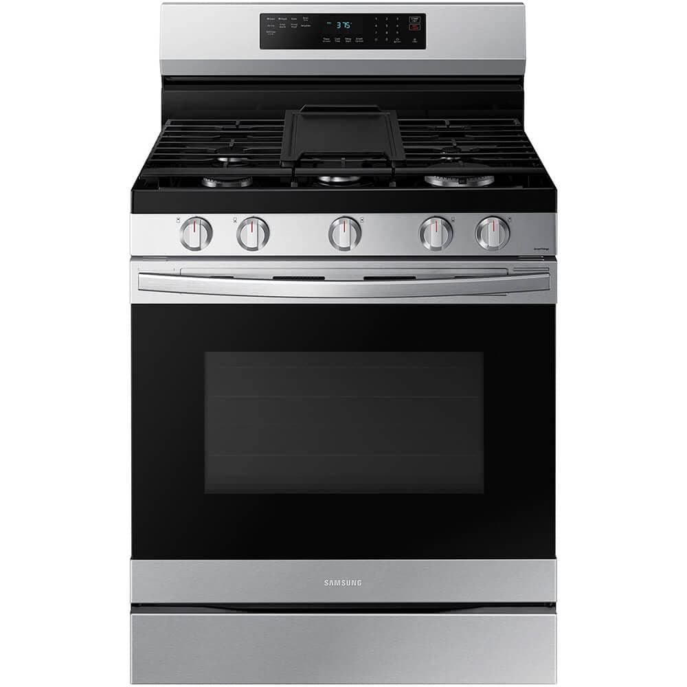 Samsung 6.0 Cu. Ft. Smart Freestanding Gas Range with No Pre-heat Air Fry & Convection, Stainless Steel, NX60A6511SS/AA