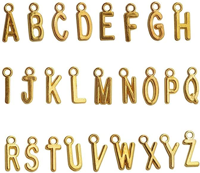 Y2K Phone Charm with String Single Alphabet Only - Letter X - Gold Colour