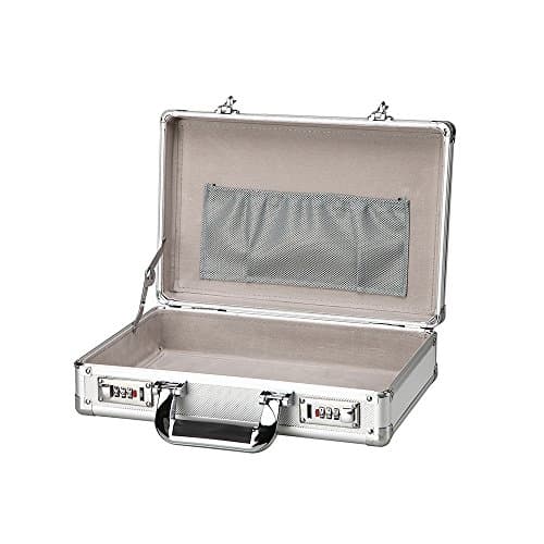 Small Aluminum Hard Case Silver Carrying Case Portable Equiment ToolBox Case Briefcases