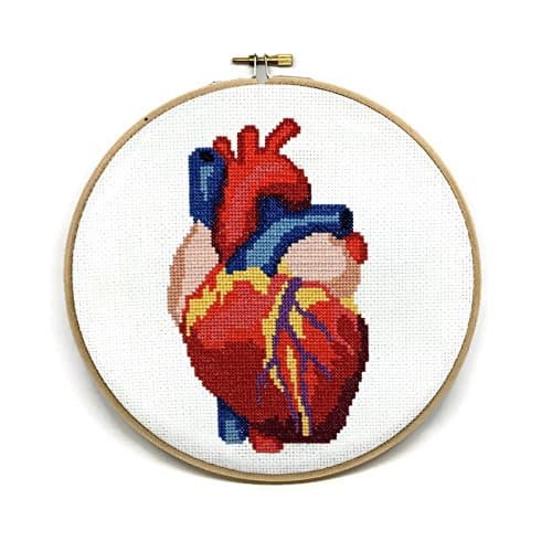 Anatomical Heart Counted Cross Stitch Kit DIY