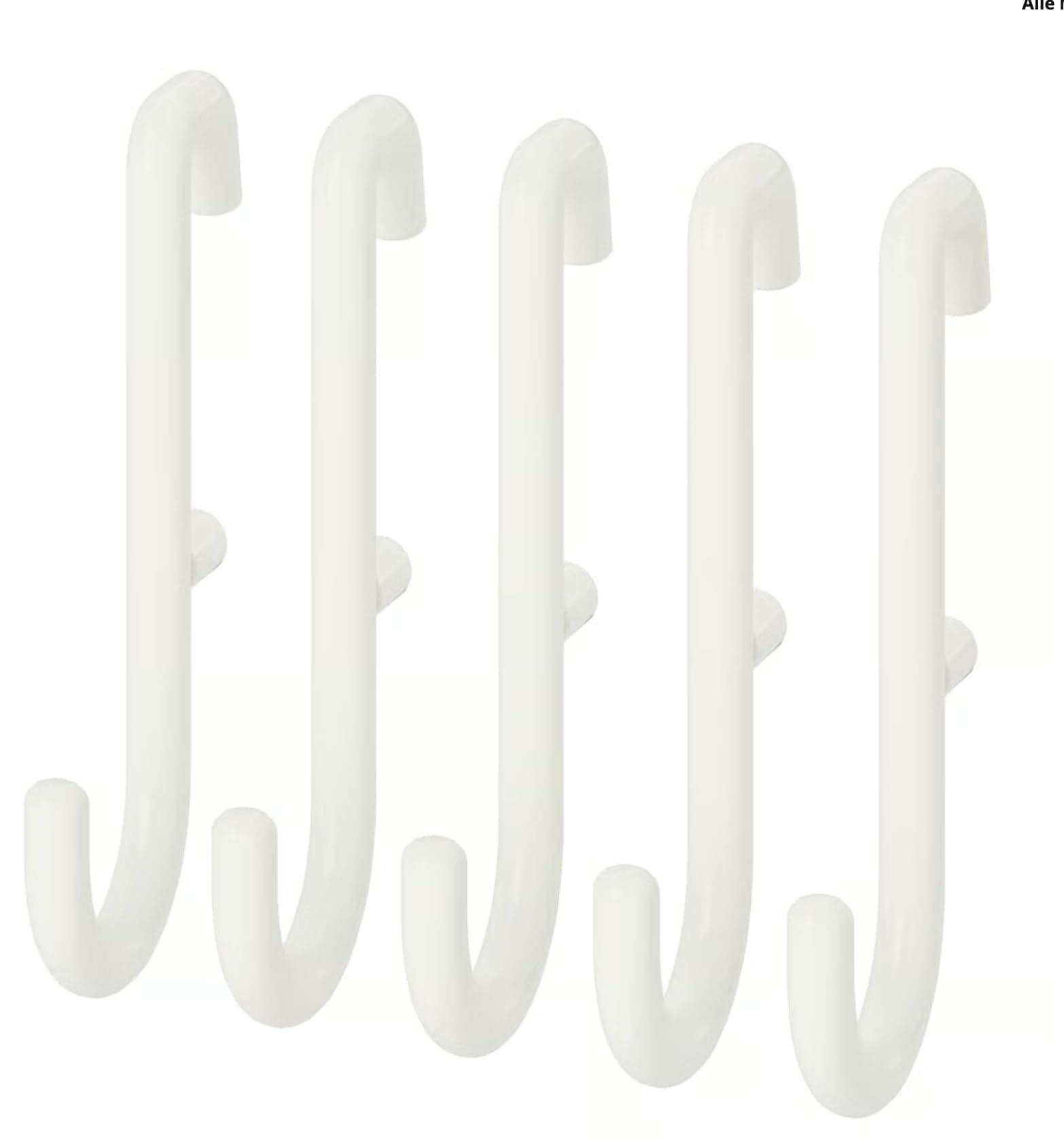 IKEA Steel,Epoxy/polyester Skadis Hook White / 5 Pack 203.208.02