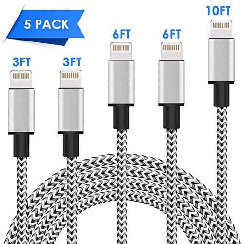 MFi Certified Cable 3FT 3FT 6FT 10FT Nylon Protable Braided USB Fast Charging& Syncing Cord Compatible Charger XS/MAX/XR/8/8 Plus/ 7/7 Plus/6s/6s Plus-131