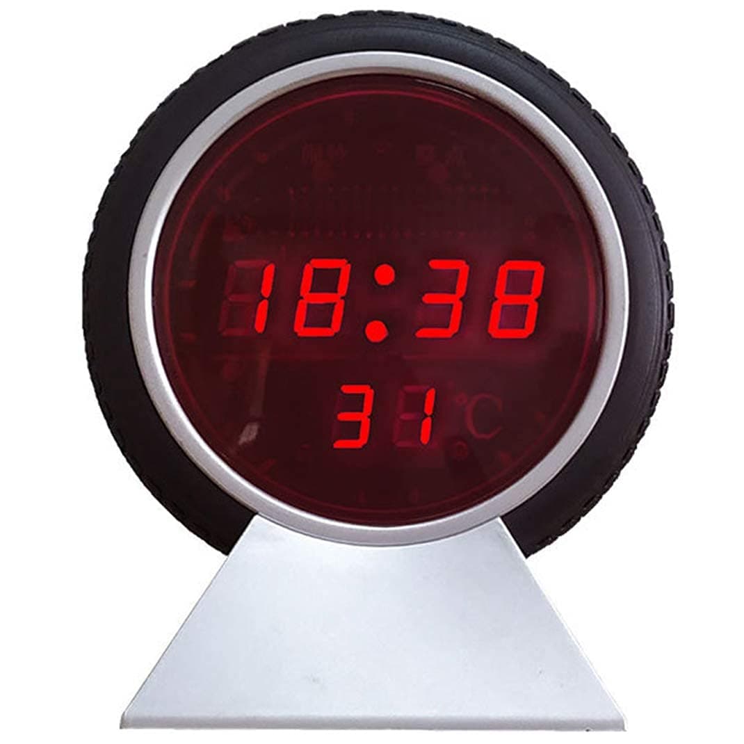 LED Electronic Tire Alarm Clock, Temperature Display Desktop Silent Night Vision Digital Table Clock, Plug-in Used Home Decoration Pm