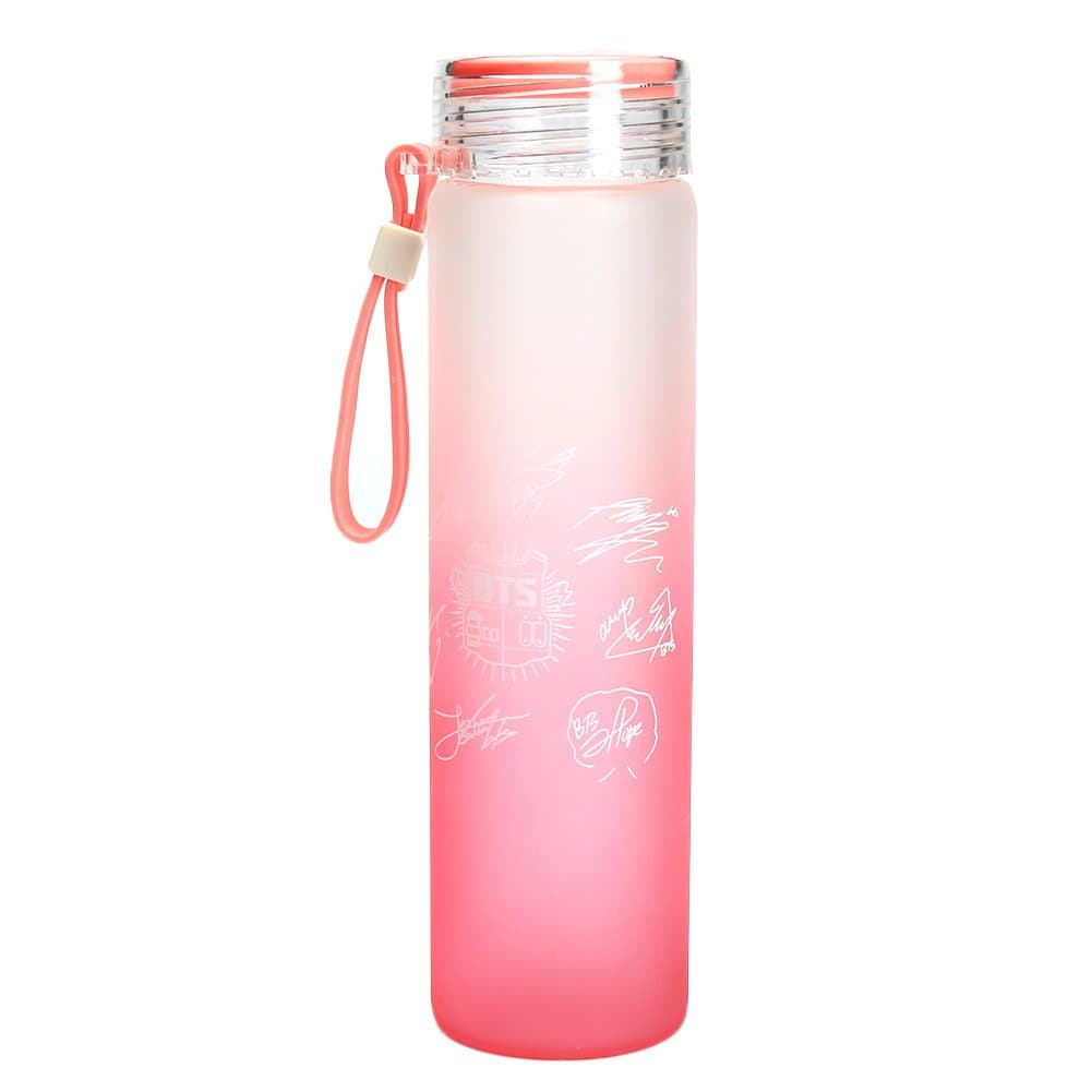 BTS Bangtan Boys Group Around Official Same Style Water Cups Summer Accompanying Glass Lemon Cup (Pink)