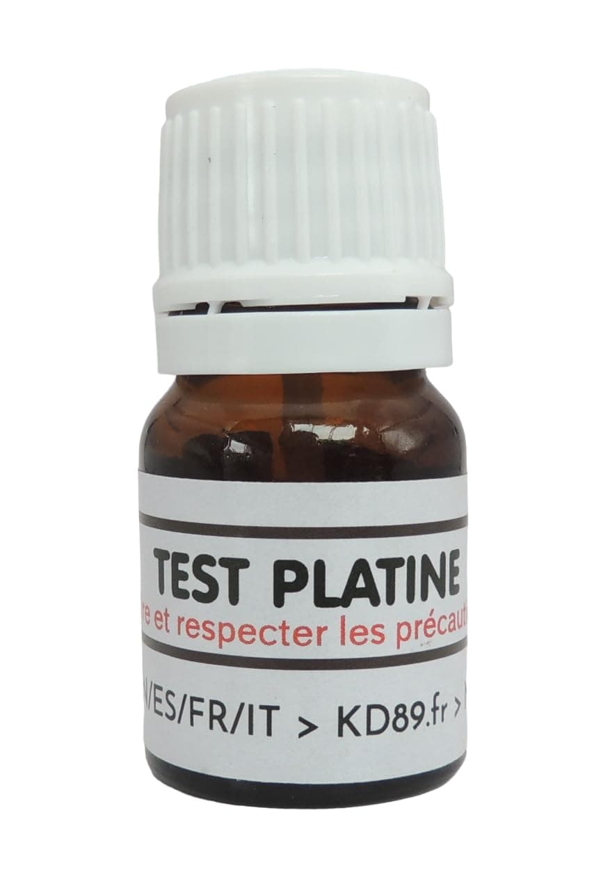 Reagent Test Solution for Gold, Silver, Platinum - 2.5 ml - For Jewelry, Coins, Ingots - Multi-Language Instructions