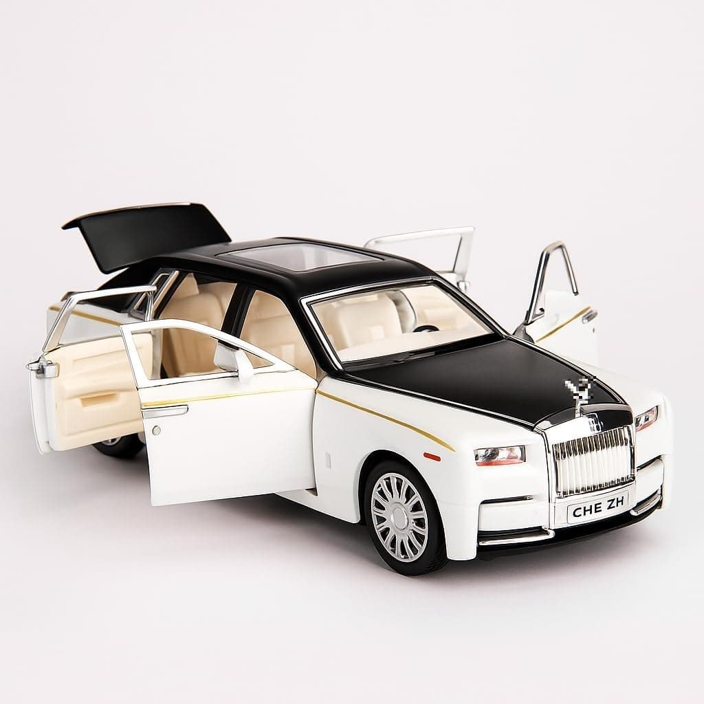 Umadiya® Die Cast 1:32 Scale Rolls Royce Metal Phantom with 6 Openable Doors, Light & Music for Toddler Zinc Alloy Pull Back Vehicles Diecast Model Car【Multi Color】