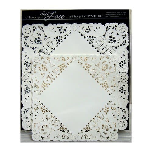 Euroquest Deco Lace Doilies, Round, 8", Pkg/20
