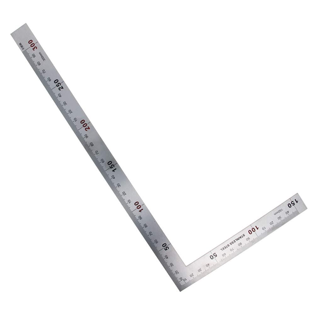 Right Angle Ruler, Framing Square Ruler, 150 x 300mm Stainless Steel, L Shape Ruler, Framing Ruler, Try Square Ruler Tools for Carpenter Engineer 1 Pcs
