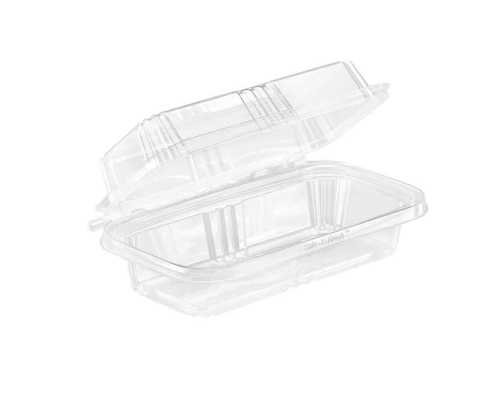 InlinePlastics Safe-T-Fresh Grab and Go Food Container, Clear Plastic, Safe-T-Guard Tear Strip Lock Lid, 150 Pack