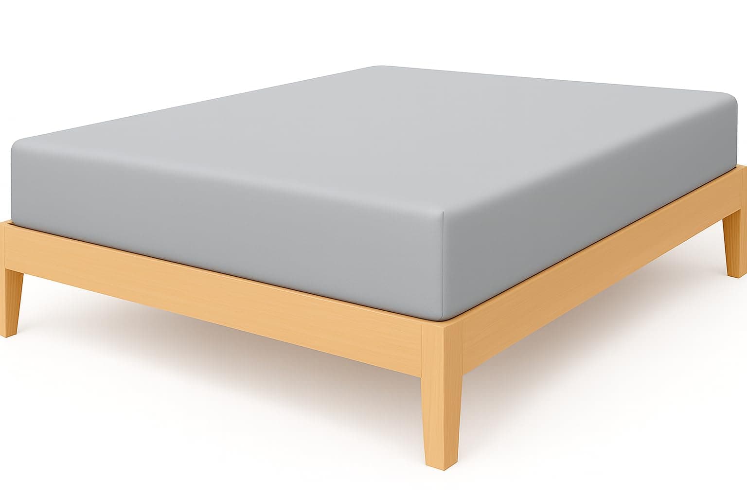 100% Egyptian Cotton 40CM/16 Extra Deep Fitted Sheets (Silver, Double)