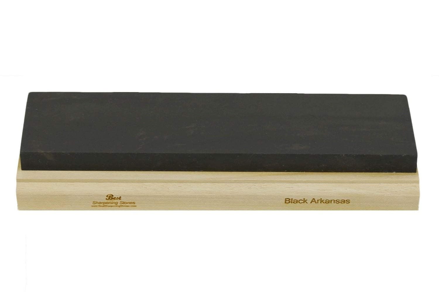 Black Arkansas Sharpening Stone - Wood Mounted 8"