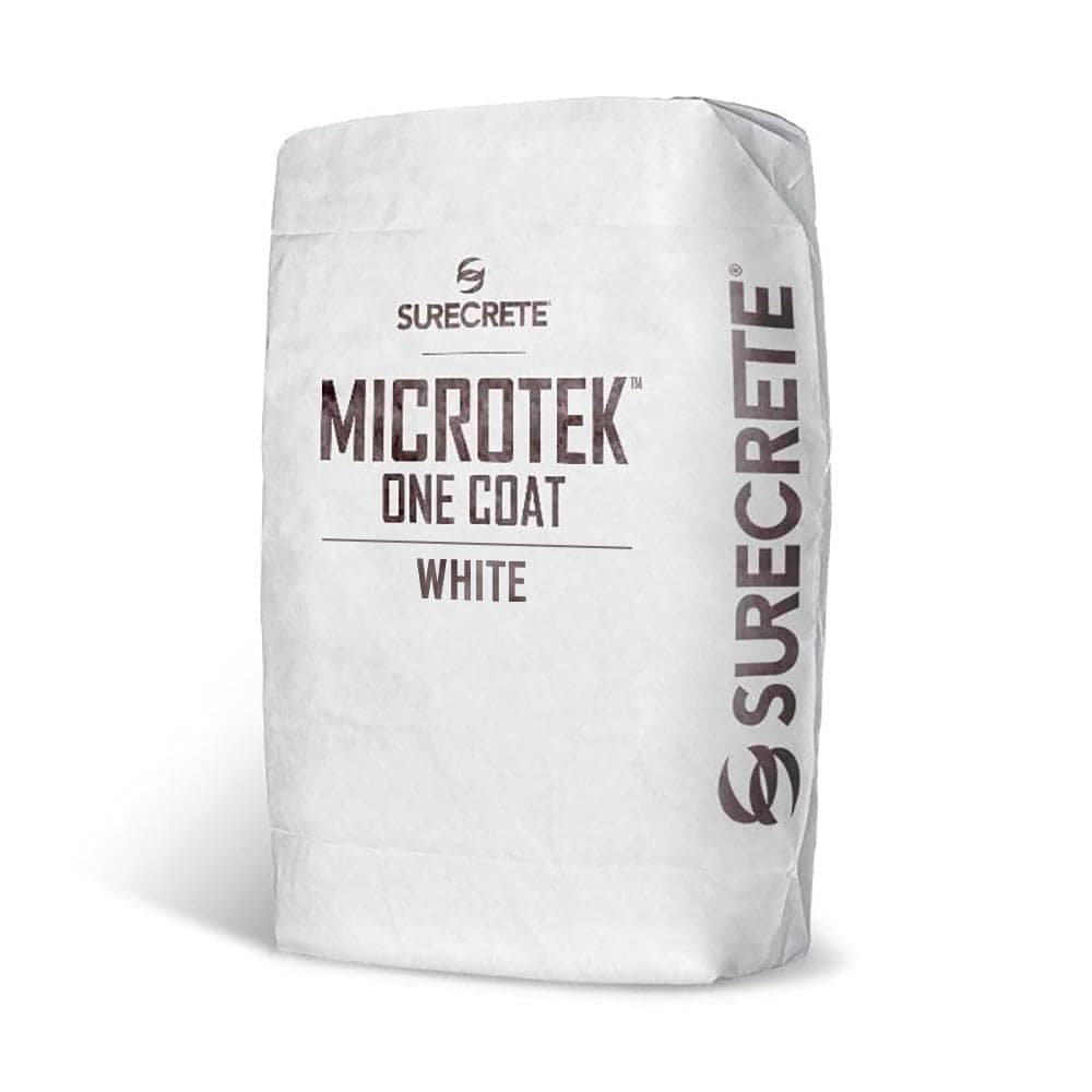 MicroTek One Coat | White | 40 lb Bag | Microcement Overlay for Interior & Exterior Walls, Bathrooms, Fireplace Surrounds & Floors | Use with Pigment Packs for Custom Colors