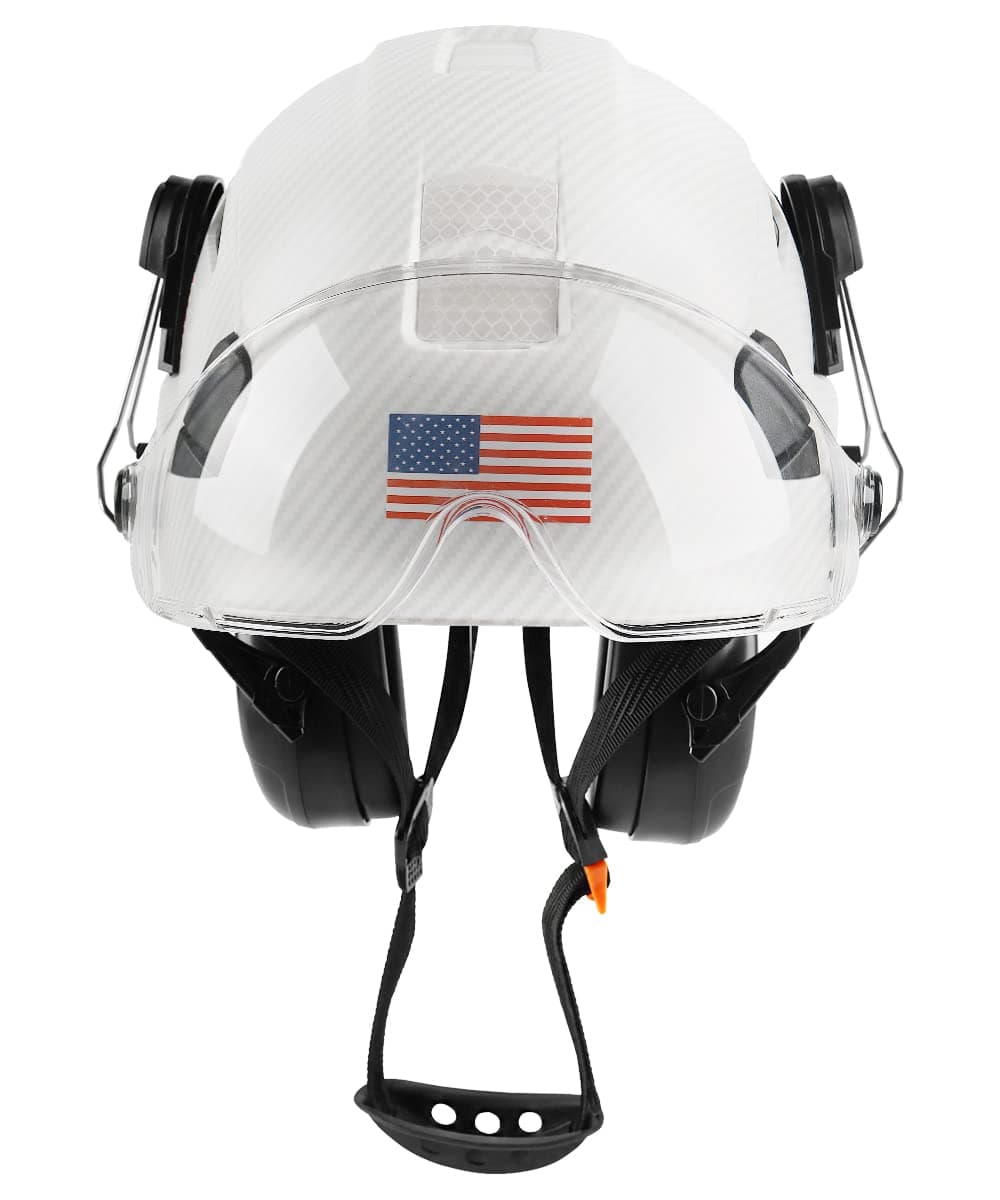 GREEN DEVIL Safety Helmet Hard Hat with Visor and Ear Protection Adjustable Lightweight Vented ABS Work Helmet 6-Point Suspension ANSI Z89.1 Approved Ideal for Industrial & Construction …