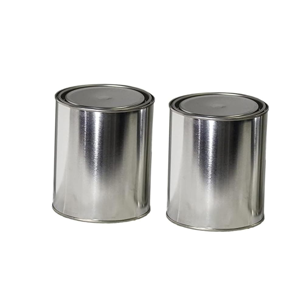 Generic Empty Metal Quart Cans (2), Silver