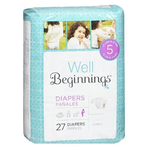 Well Beginnings Premium Diapers Jumbo, 5 27 Ea