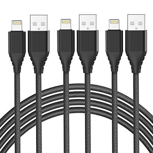 KUOOL Charger for Phone 3 Pack (10 FT/ 6 FT/ 3 FT) Light-ning Cable Nylon Braided USB Charger Cord for Phone X/8/8 Plus/7/7 Plus/6/6s Plus/5s/5 and Pad and More