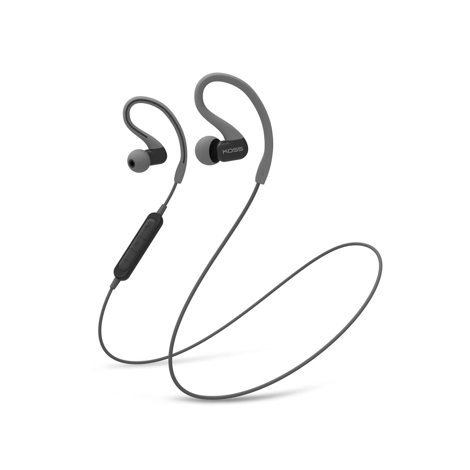 BT232i Wireless Bluetooth Earclips, In-Line Microphone, Volume Control and Touch Remote, Sweat Resistant, Dark Grey and Black