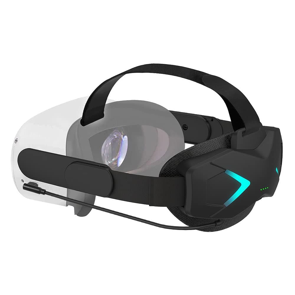 RGB Head Strap with 5000mAh Battery Pack for Oculus/Meta Quest 2 - Adjustable Elite Strap for Enhanced Comfort and Extend Game Time
