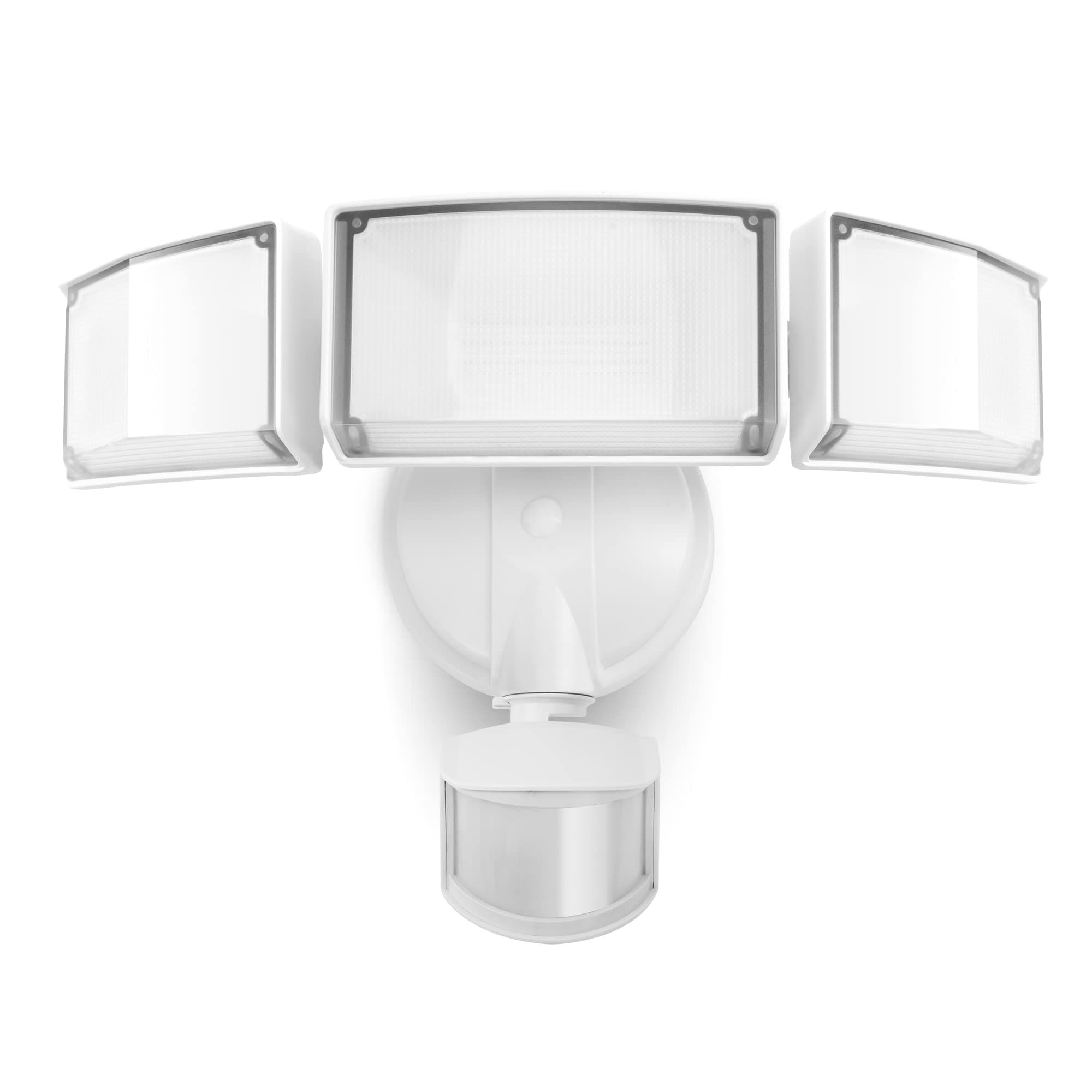 LUTEC 3 Head Motion Sensor Flood Light Outdoor White